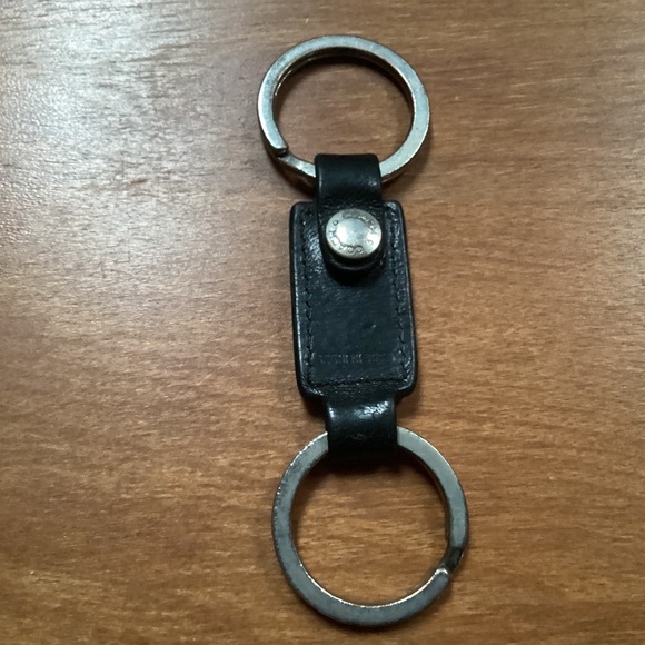 Coach Black Leather Silver-tone Valet Key Rings - Picture 1 of 10
